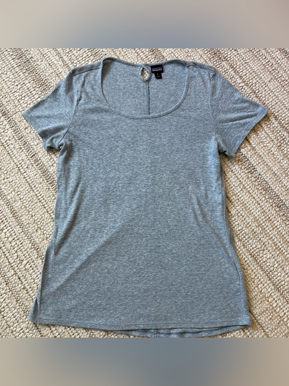 Patagonia Mount Airy Scoop Short Sleeve T-Shirt Blue Linen Blend Women's Size M